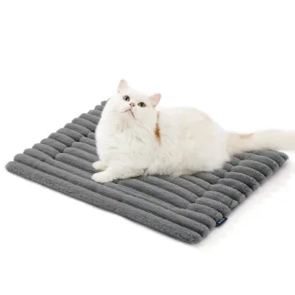 Grey plush pet mat